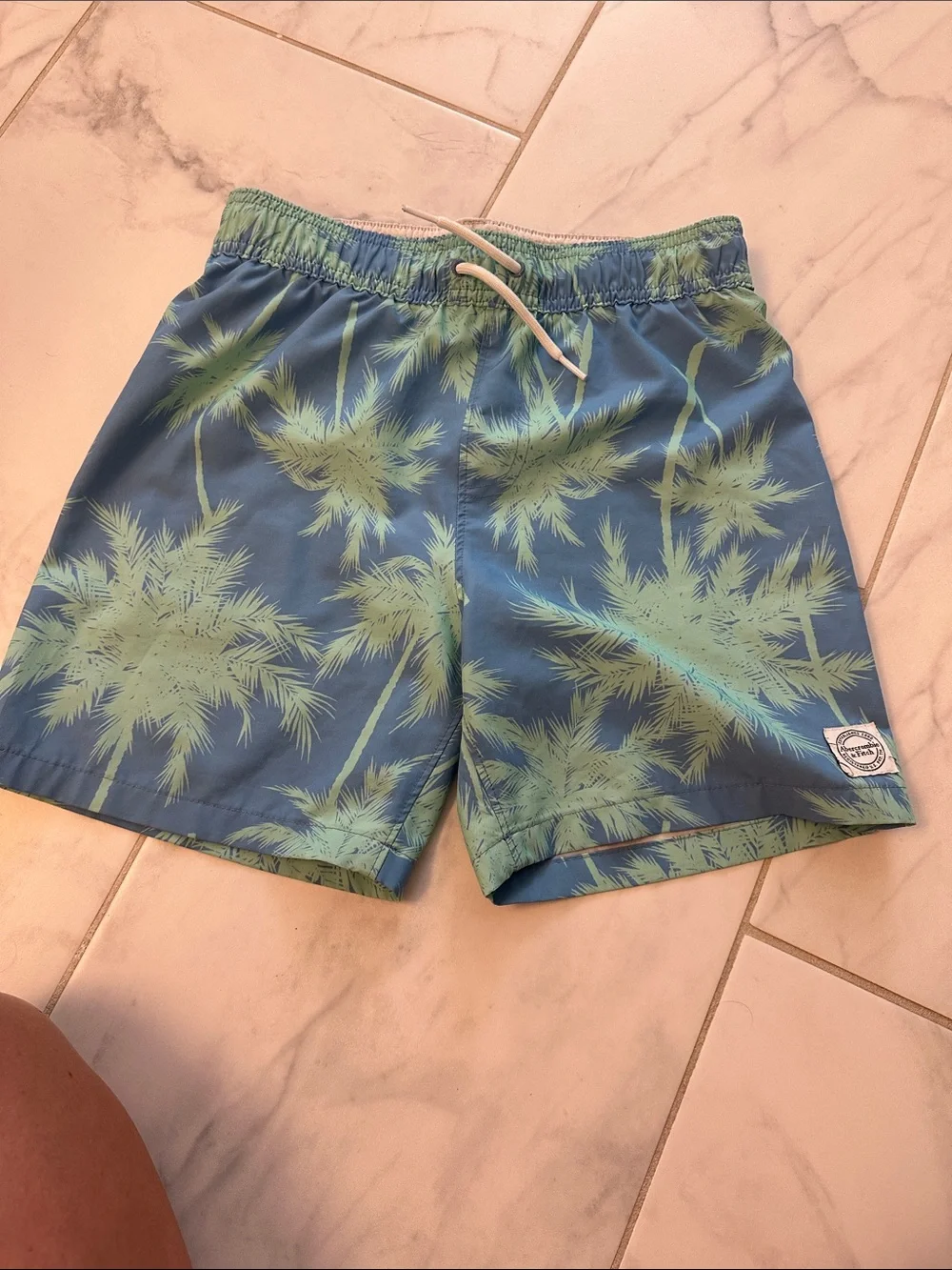 Abercrombie kids 9/10 Blue & Green Palm Print Swim Shorts